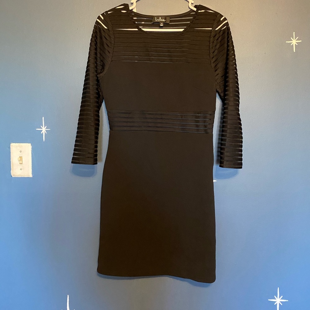 Lulu’s Black Mesh Bodycon Dress